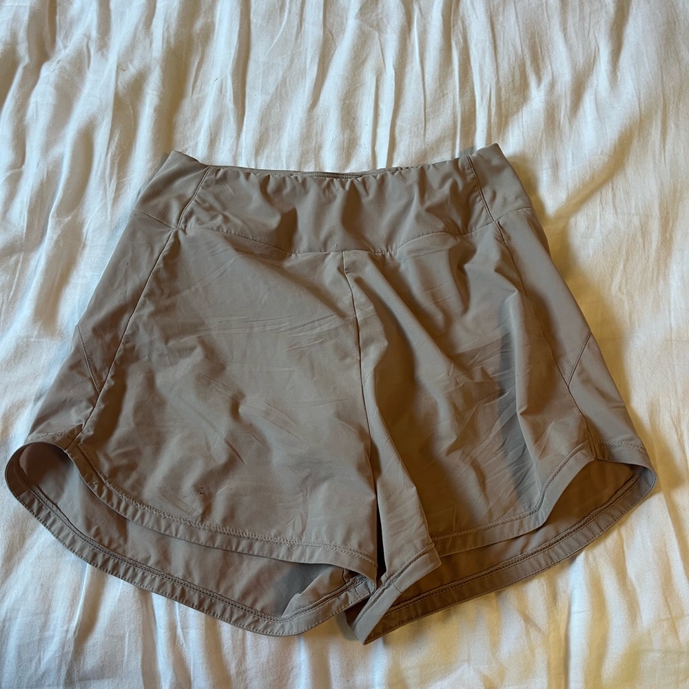 Nike Tan Athletic Shorts Lightweight Elastic Waist